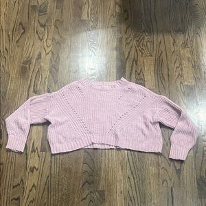 American Eagle Outfitters Light Pink Crew Neck Sweater